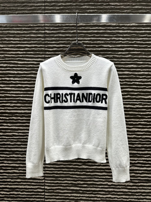 Dior Embroidered Letter Pullover Sweater