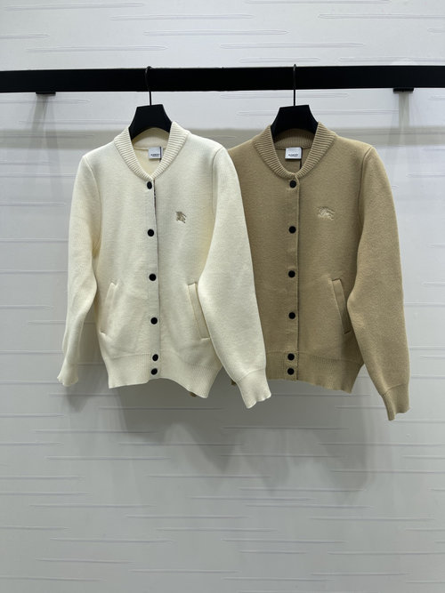 Burberry Luxury Woolen Warhorse Long-sleeved Cardigan with Logo