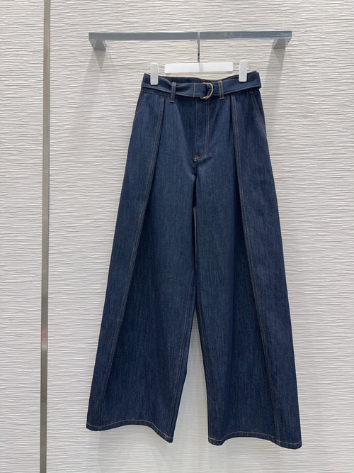 Loewe Trendy Washed Denim Made of High - Quality Cotton