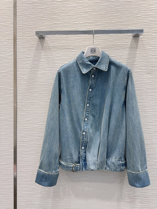 Loewe New Denim Jacket and Pants Set with Custom Wash and Soft Feel
