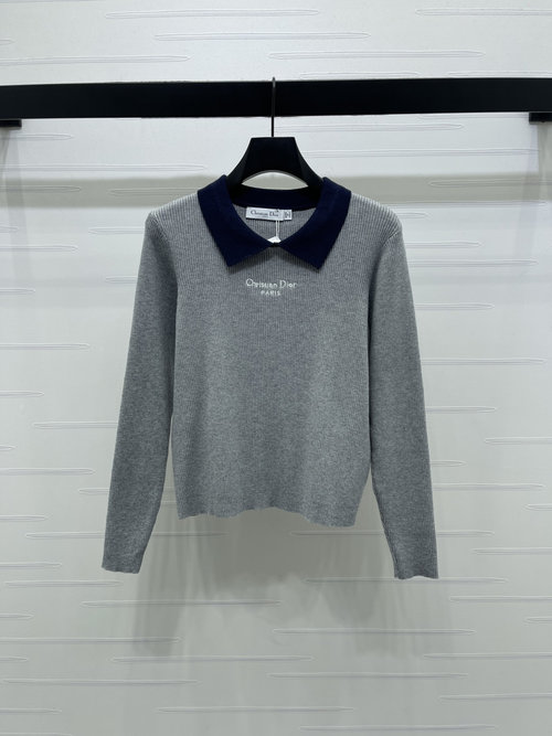 Dior Customized Wool Yarn Knit with Contrast Collar