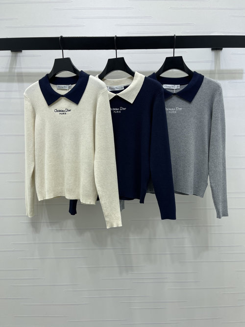 Dior Customized Wool Yarn Knit with Contrast Collar
