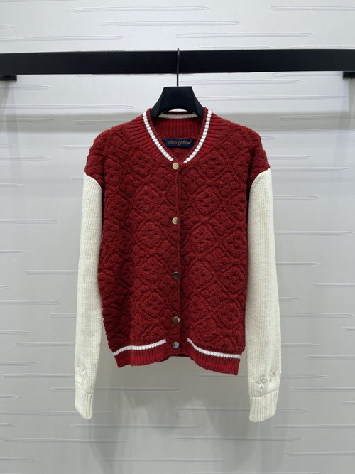 Louis Vuitton Jacquard Knit Round-Neck Long-Sleeve Ski Cardigan