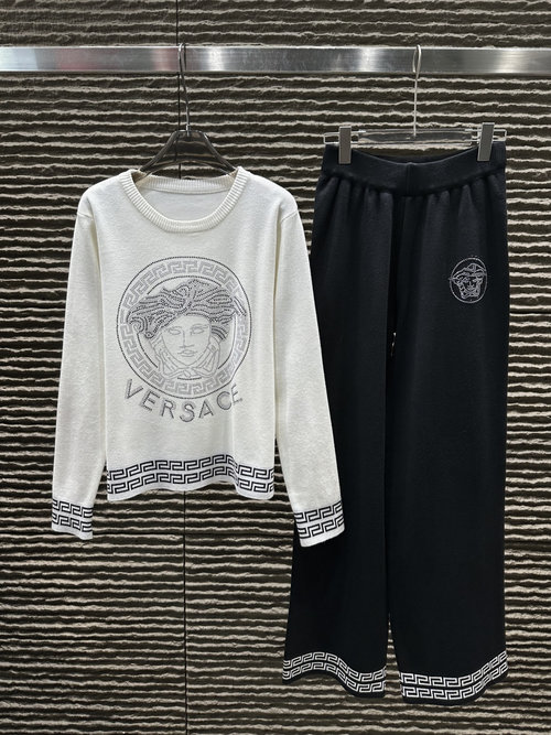 Versace Versace Rhinestone Round Neck Knit Set