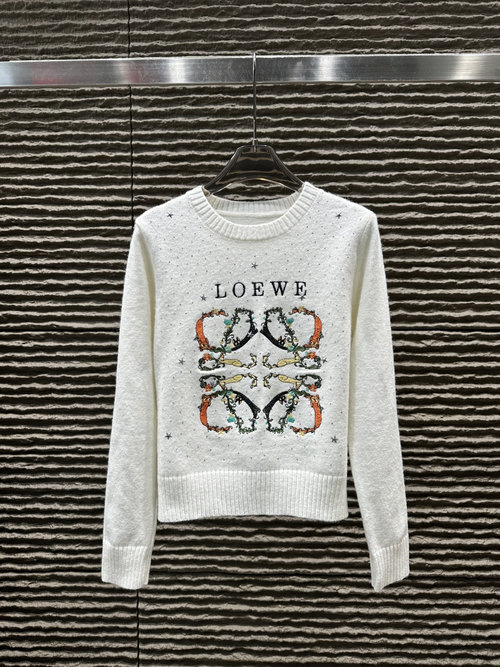 Loewe Embroidered and Rhinestone Sweater
