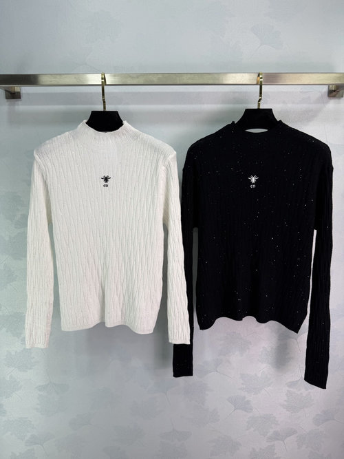 Dior Ribbed Knitted Tank Top with Logo, Comfortable and Streamlined