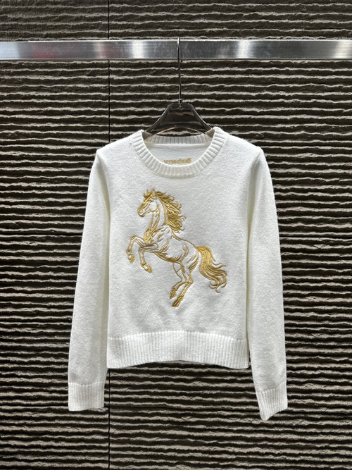 Burberry Heavy-Duty Embroidery Horse Pullover Sweater