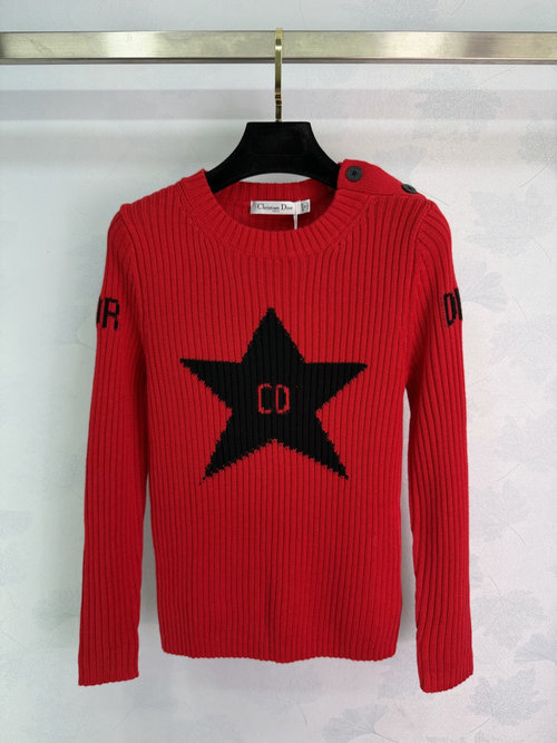 Dior Star - Patterned Round Neck Knit Long Sleeve, of High Quality and Stylish Design