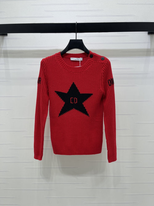 Dior Luxurious Series Embroidered Logo Sweater, Warm and Stylish