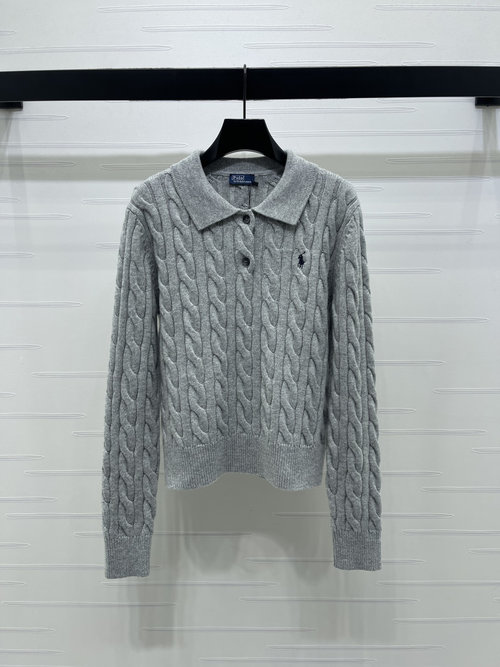 Polo Ralph Lauren Sophisticated Half-Open Collar Sweater with Horse Logo Embroidery