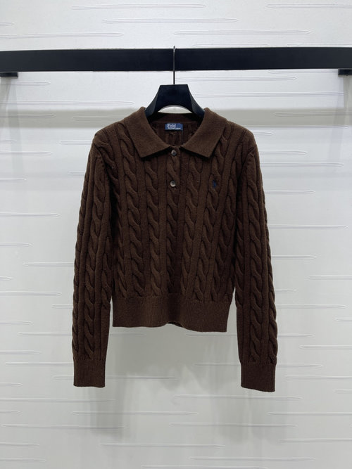 Polo Ralph Lauren Sophisticated Half-Open Collar Sweater with Horse Logo Embroidery