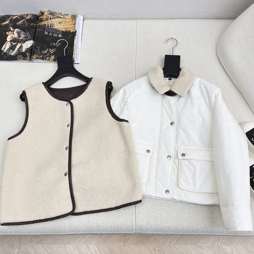 Loewe Stylish and Versatile Detachable Teddy Fleece Two-piece Collared Cotton Coat