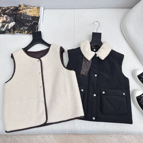 Loewe Warm and Charming Detachable Teddy Fleece Two-piece Collared Cotton Vest