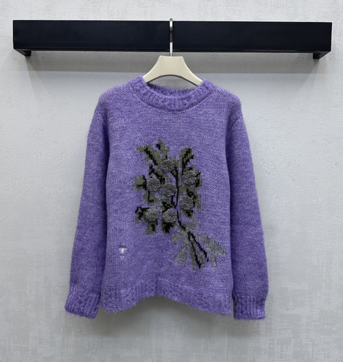 Dior Custom Imported Blend Woolen Embroidered Sweater, Stylish and Trendy