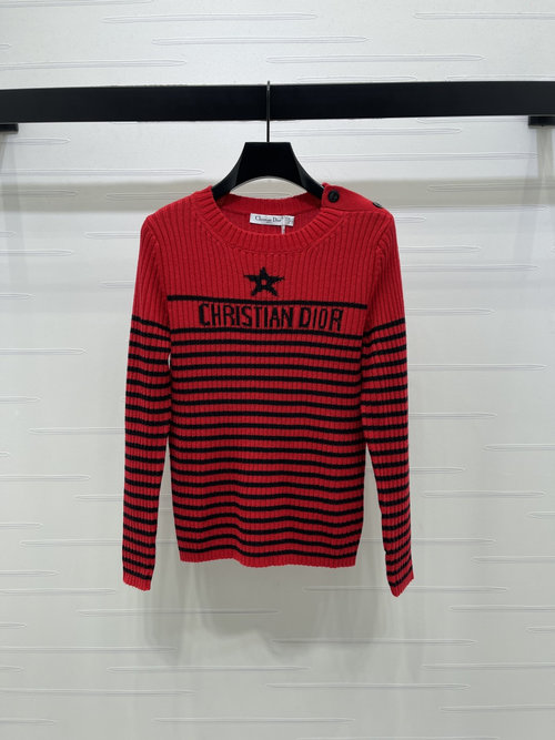 Dior High-end Star-striped Long-sleeved Knit for Everyday Wear