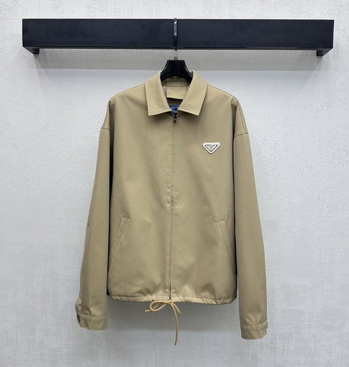 Prada Custom Imported Windproof Jacket with Logo, Trendy for Layering