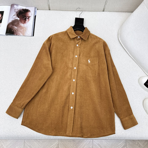 Polo Ralph Lauren Loose Corduroy Shirt with Pony Logo, Two Colors
