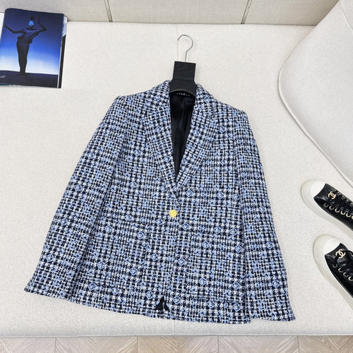 Louis Vuitton Knitted Slim - fit Blazer with Logo for Commuting