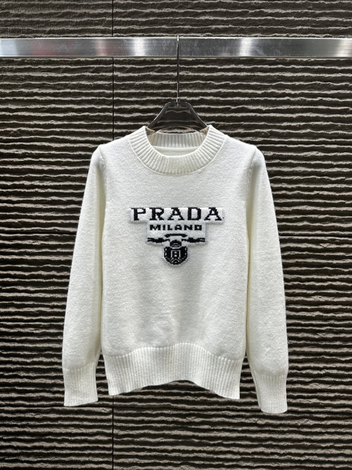 Prada New Arrival: Letter-Embroidered Pullover Sweater