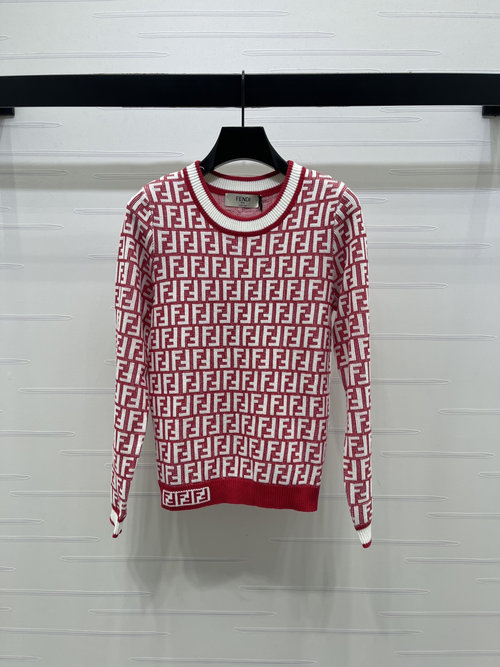 Fendi Premium Jacquard Round-neck Long-sleeved Knit, Simple and Versatile