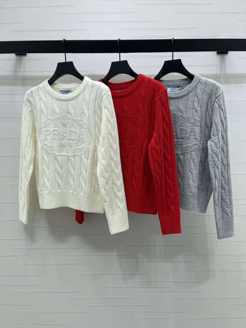 Prada Braided Knit Sweater - Soft, Detailed, and Classic Fit