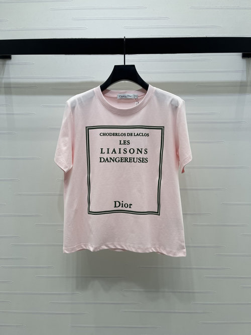 Dior High-Quality Cotton T-Shirt with Literary Motif from New Collection