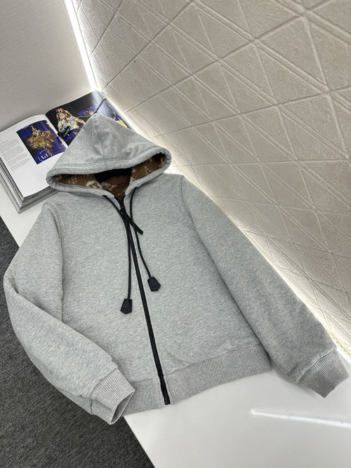 Louis Vuitton Custom Teddy Fleece Hoodie with Four-leaf Clover Logo, Stylish