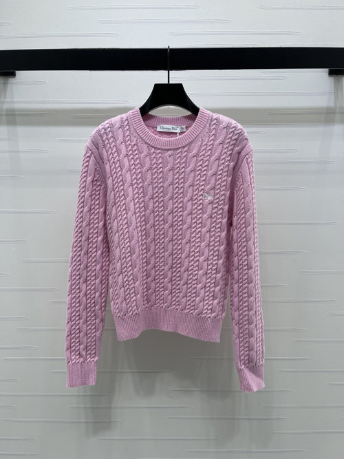 Dior Cable Knit Pullover Sweater, Premium Wool Blend, Soft and Warm