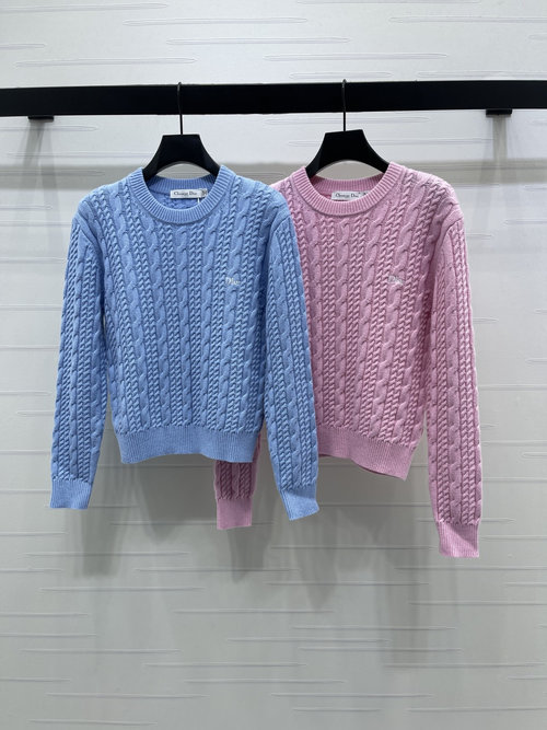 Dior Cable Knit Pullover Sweater, Premium Wool Blend, Soft and Warm