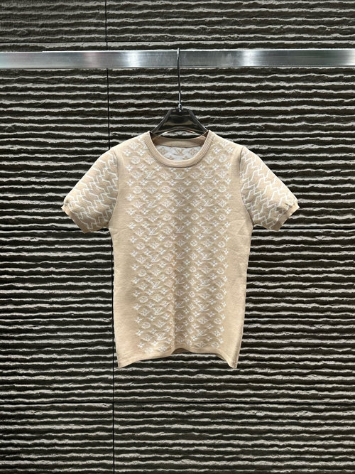 Louis Vuitton Newly Presented Jacquard Letter Knit Short - Sleeved Shirt
