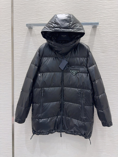 Prada Unisex Down Jacket with White Goose Down and Logo
