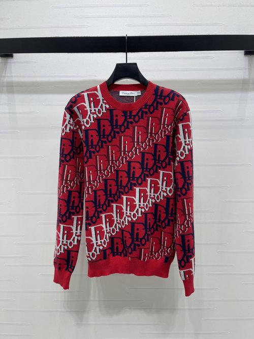 Dior Letter Jacquard Knit Pullover