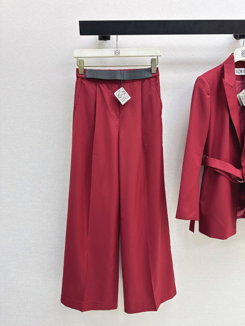 Loewe Lazy Suit with Belted Blazer and Genuine Leather Logo