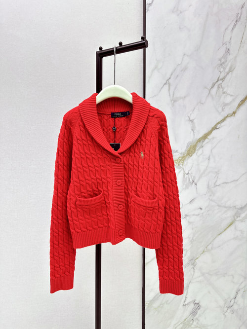 Polo Ralph Lauren Pony Embroidery Twisted Rope Cardigan, Classic and Versatile