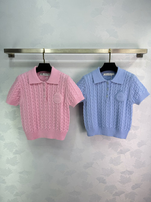 Dior Academic Twisted Stripe Knit Sweater with Logo