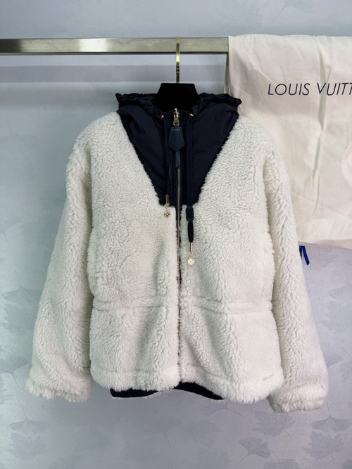 Louis Vuitton Hooded Double-sided Coat with Detailing and Relaxed Silhouette