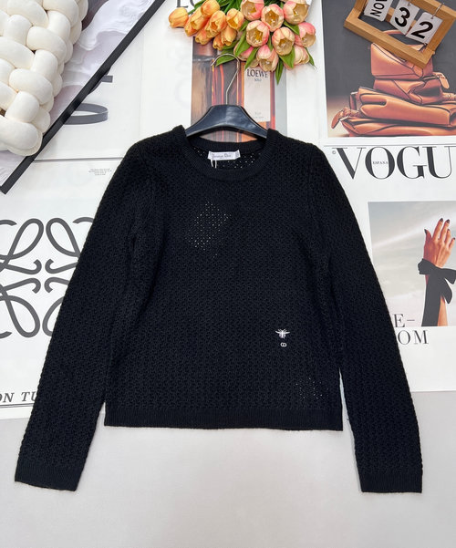 Dior Beekeeper-Inspired Honeycomb Cutout Knitted Top, Lightweight and Elegant
