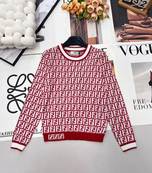 Dior FF Collection Long-Sleeve Knit Sweater, Trendy and Comfortable