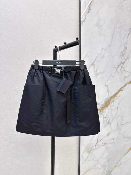 Prada Comfortable and Trendy Belted Pocket Utility Skirt