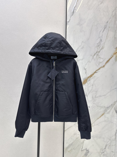 Prada Windproof and Warm Hooded Cotton Jacket