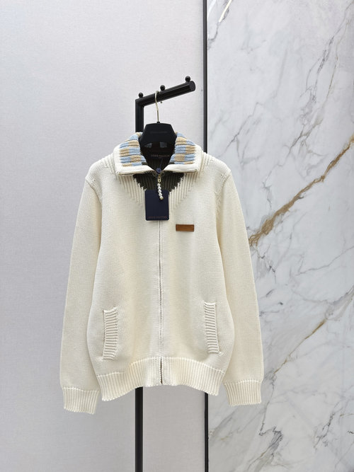 Louis Vuitton Monogram Checkered Pattern Jacket in Cotton Yarn, Elegant Design