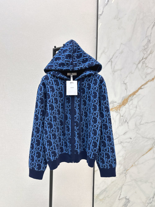 Dior Elegant Falling - Shoulder Design Logo - Embroidered Wool Jacket