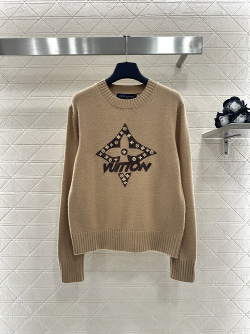 Louis Vuitton Custom 3D Logo Cashmere Knit Sweater
