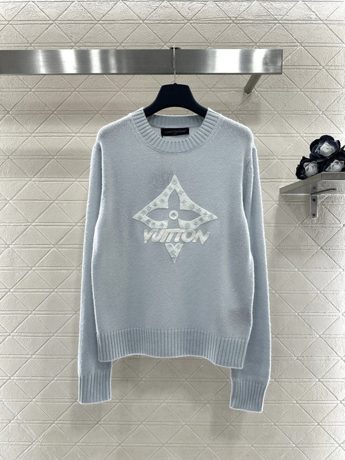 Louis Vuitton Custom 3D Logo Cashmere Knit Sweater