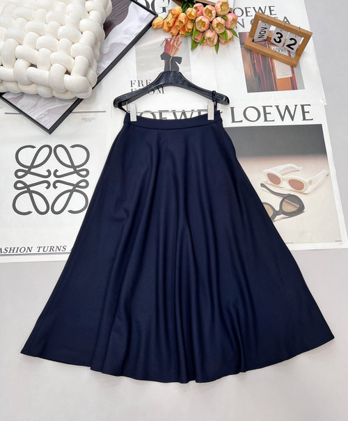 Dior Minimalist Mid-Length Skirt with Irregular Hem in Premium Fabric