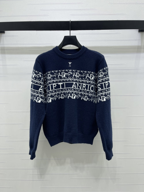 Dior Fair Isle Pullover Sweater with Geometric Patterns