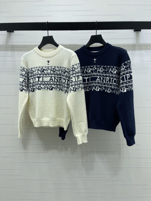 Dior Fair Isle Pullover Sweater with Geometric Patterns