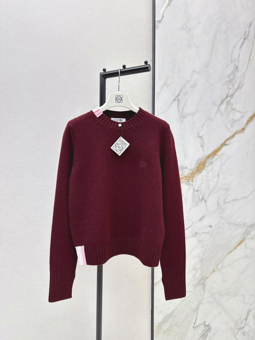Loewe Loe Design Cashmere Pullover with Elegant Collar and Color Blocking