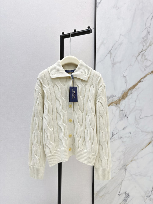 Polo Ralph Lauren Minimal Twist-String Cardigan, Wool Blend, Stylish and Versatile