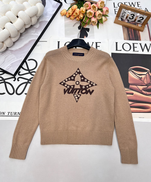 Louis Vuitton Custom Knit Pullover with Floral Embroidery